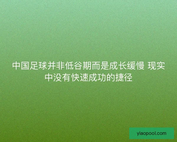 中国足球并非低谷期而是成长缓慢 现实中没有快速成功的捷径 中国足球并非低谷期而是成长缓慢 现实中没有快速成功的捷径