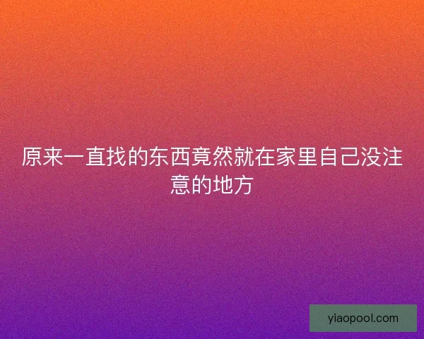 原来一直找的东西竟然就在家里自己没注意的地方