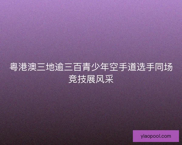 粤港澳三地逾三百青少年空手道选手同场竞技展风采 粤港澳三地逾三百青少年空手道选手同场竞技展风采